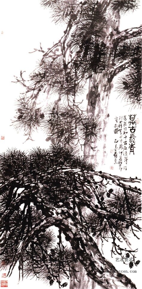 万古长青 180x96cm 纸本墨笔 郭石夫